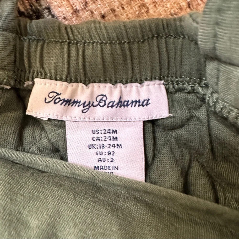 Tommy Bahama Green Quilted Overalls sz 24MO